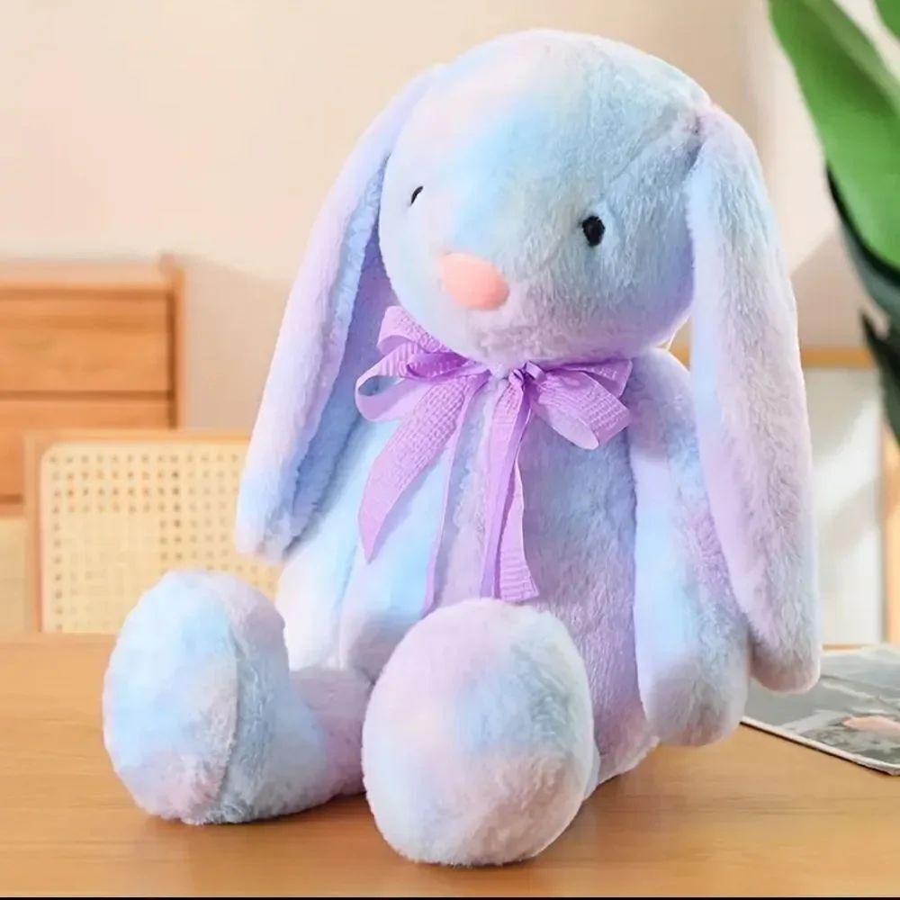 Cute Tie Dyed Easter Bunny Rabbit Long Earred Droopy Eared Plush Toy